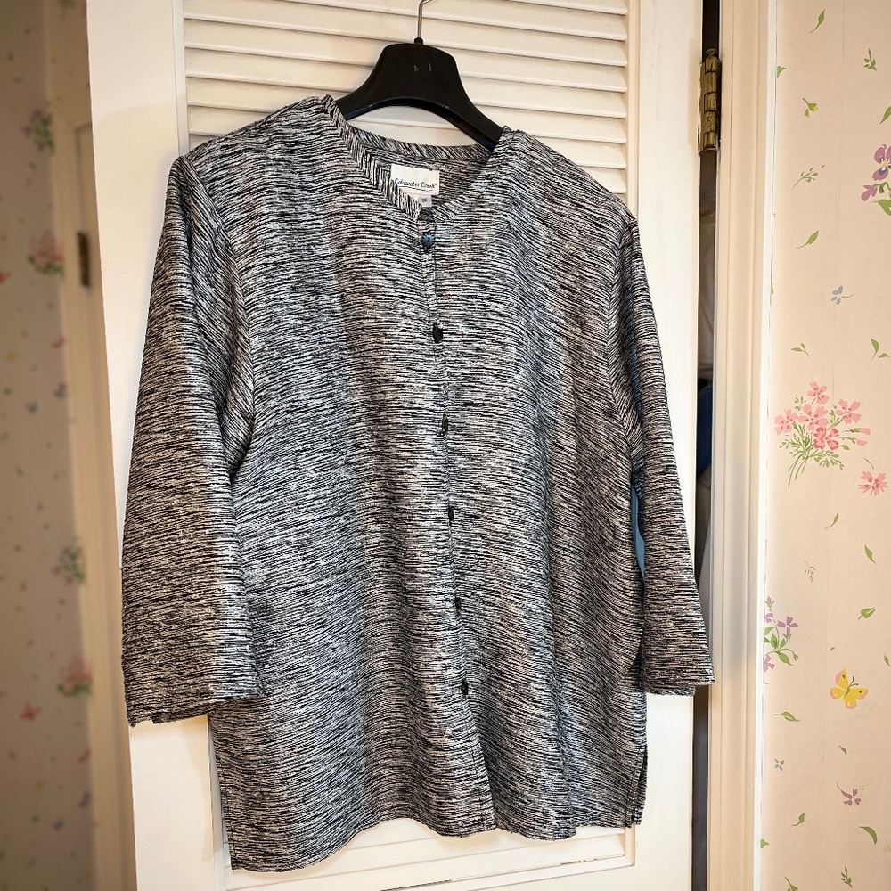 Coldwater Creek Silk-Blend Three-Quarter Sleeve Blazer Sz 1X